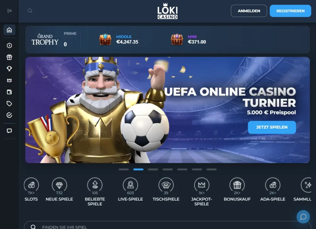 Loki Casino Homepage